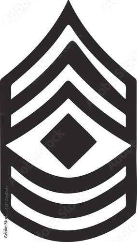 First sergeant rank silhouette vector flat illustration design.