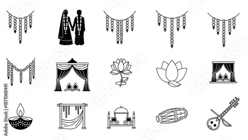 Indian Wedding Icons A Collection of Symbols Representing Tradition and Celebration