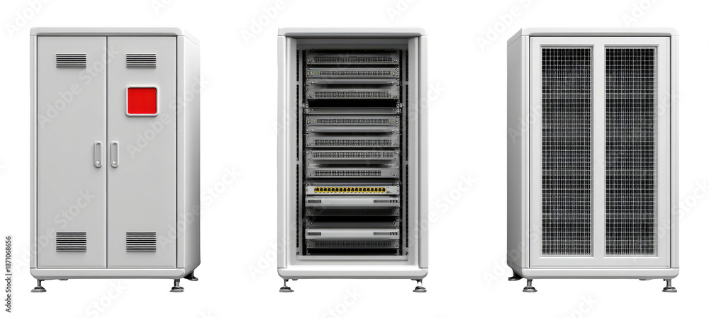 Obraz premium Realistic Server Rack Concepts for Data Center Essentials and Clean Design