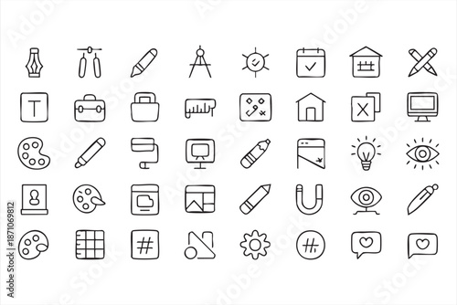 Drawing and Graphic Editor Icons for Productivity Dashboard UI