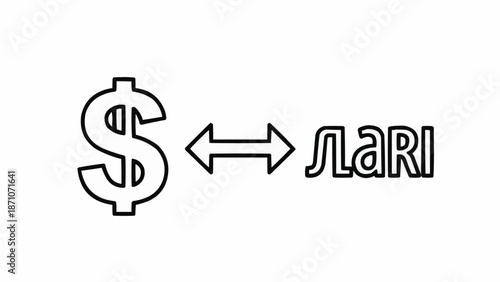 Dollar Sign Symbol and Currency Exchange Arrows.