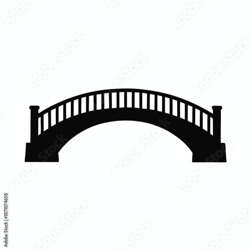 Simple silhouette vector illustration of a bridge in clean bold style
