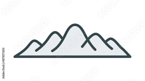 Stylized Mountain Range Icon A Minimalist Representation of Peaks and Valleys