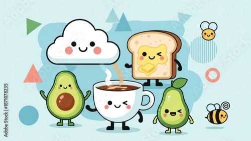 Cute food friends