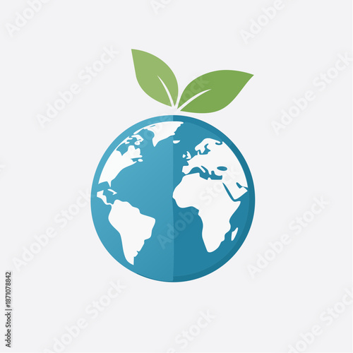 Sprouting Earth Icon Symbolizing Regeneration, Sustainable Growth, and Green Future