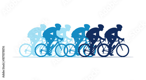 Cyclists in Motion Depicting Speed and Competition.