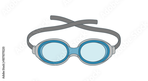 Blue Swimming Goggles with Gray Strap for Water Sports and Eye Protection.
