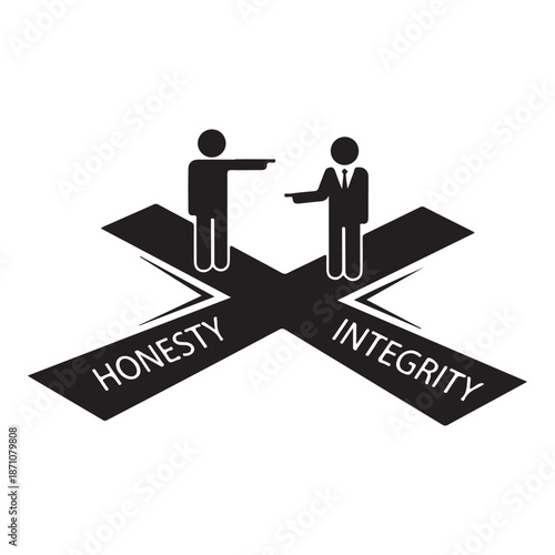 Ethical Business Growth Concept with Justice Scale and Corporate Integrity