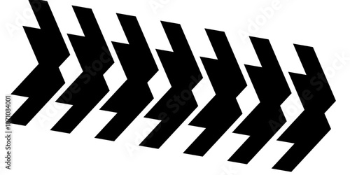 Black on white directional line arrow symbol. Horizontal line arrow