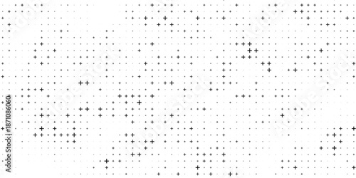 crosses isolated on white background. Monochrome texture vector illustration