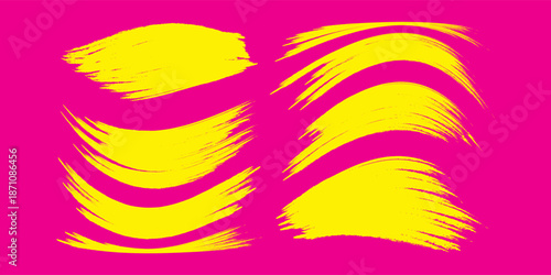 Yellow vector marker graphic stylish element. Highlighting and underlining text. Brush lines. Hand drawn marker strokes. Stripes of text markers. Watercolor hand drawn highlight set. Brush paint strok