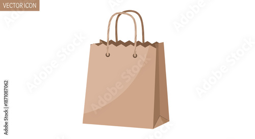 Simple Brown Paper Shopping Bag with Twisted Handles.