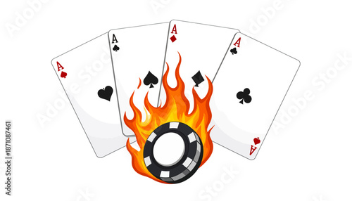 Burning Aces with Casino Chip