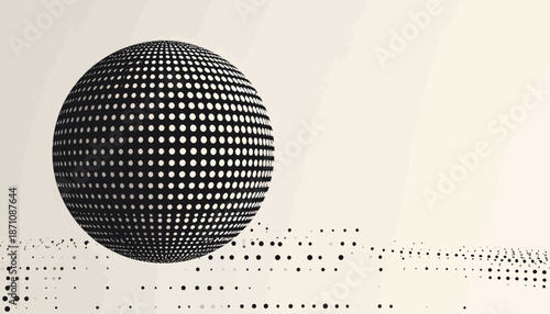 Abstract Sphere with Dot Pattern on Gradient Background