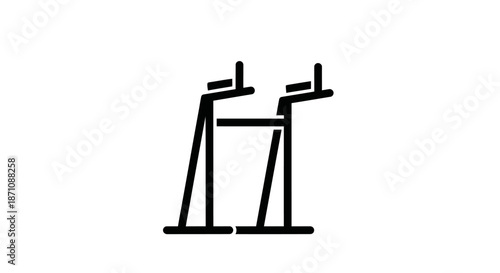 Minimalist Line Art Icon of Parallel Bars for Gymnastics Training.