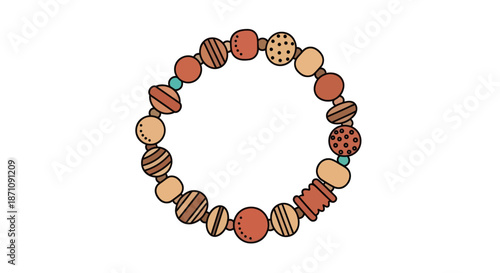 Colorful Beaded Bracelet with Diverse Patterns and Shapes.