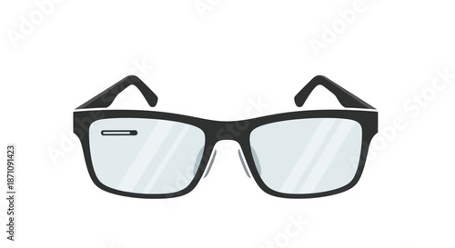 Modern Black Rectangular Eyeglasses with Clear Lenses.