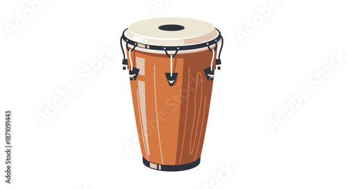 Illustration of a Brown Conga Drum with White Head.