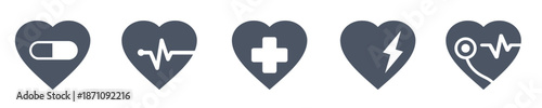 Healthy Lifestyle Heart Glyph Icon Wellness and Medical Care Symbol
