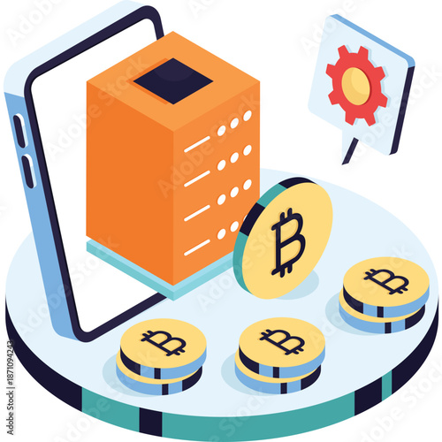 Bitcoin Cryptocurrency Technology and Investment Concept