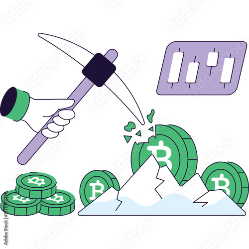 Bitcoin Mining Illustration