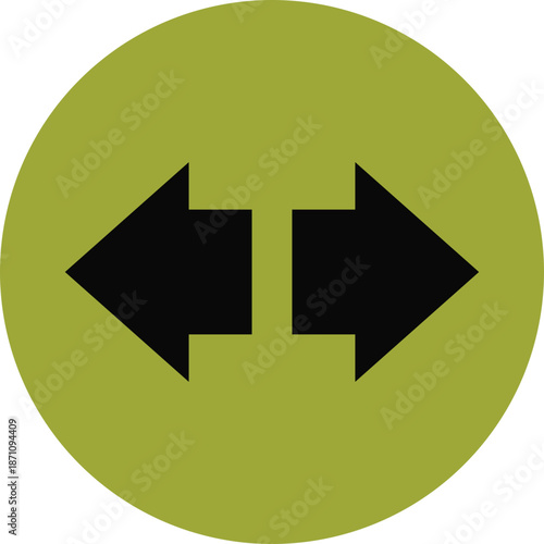 Arrows pointing left and right inside a green circle
