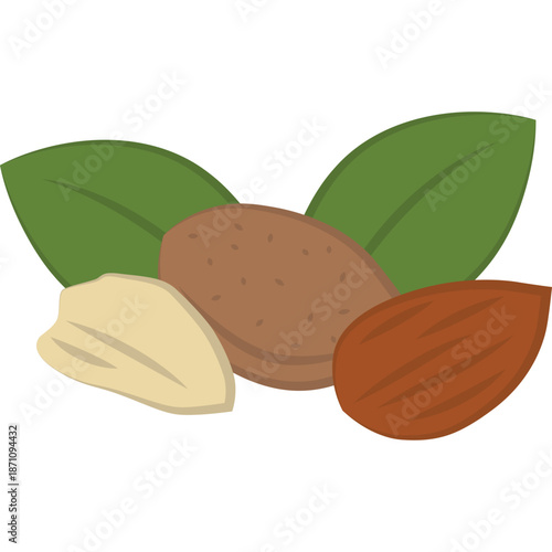 Assortment of Nuts with Leaves