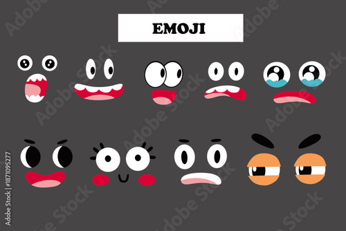 Various Emotion Face Expression Icons Collection