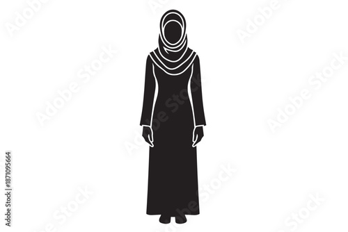 Hijab Woman Silhouette Standing