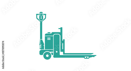 Teal Electric Pallet Jack Icon for Warehouse Logistics.