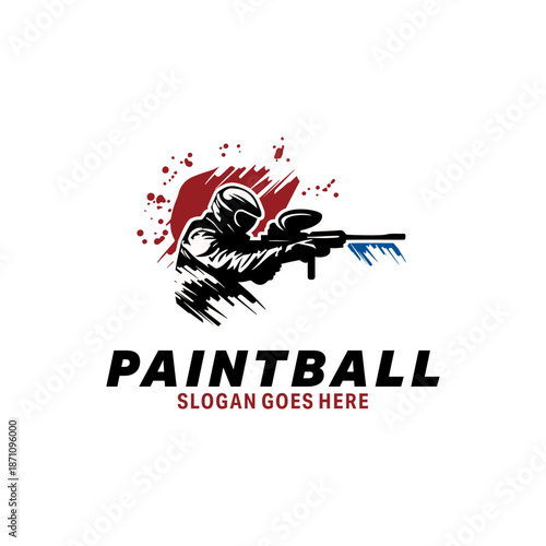 Paintball sport Logo Design Template