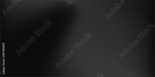 Modern halftone texture with smooth gradient transitions and geometric pixel grid. Abstract monochrome background featuring comic style overlay effect for creative designs.