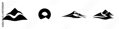 Different mountain logos showing various designs and styles