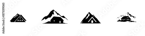 Mountain cabins and houses in various styles and sizes