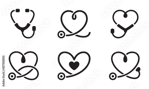 Collection of charity and donation line icons for financial help and giving support