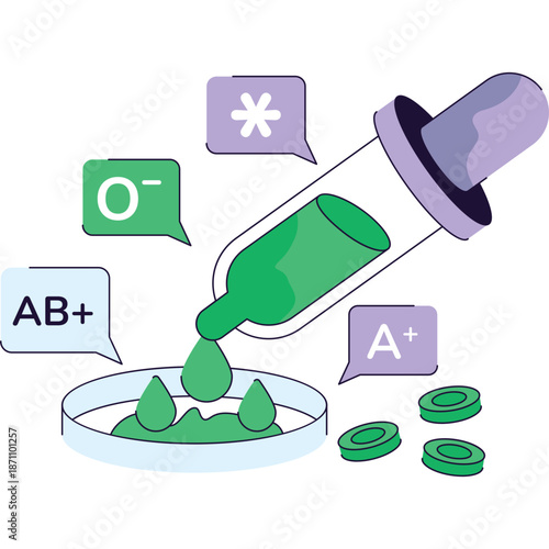 Blood Typing and Analysis Illustration