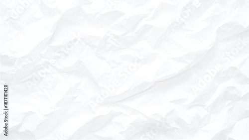 Crumpled white paper texture background with creases and folds used for graphic design