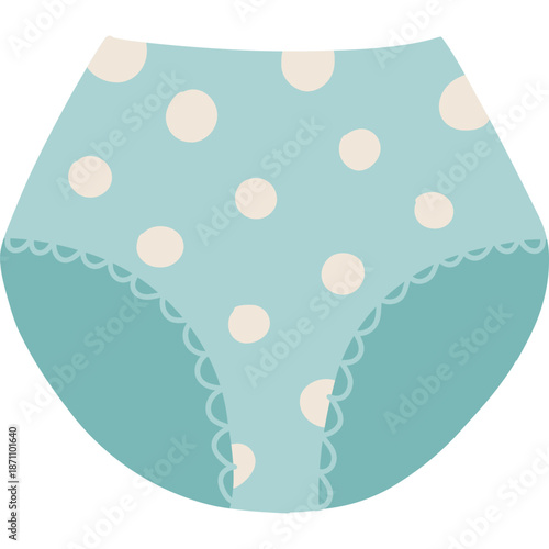 Blue polka dot panties with scalloped trim