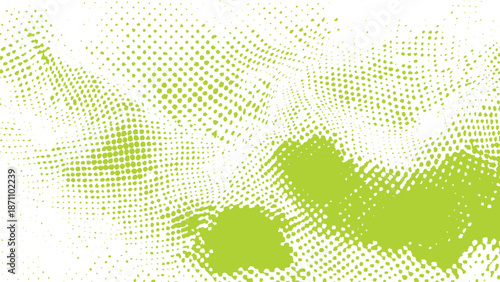Halftone dots pattern with green and white colors abstract design element for graphic resources