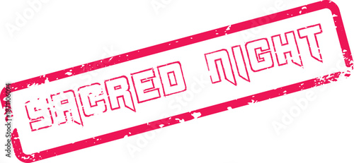 Sacred Night Pink Distressed Rubber Stamp for Spiritual Evening Events and Gatherings