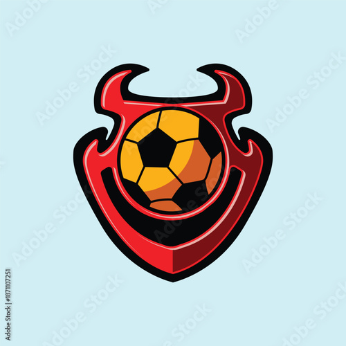 Soccer Badge Emblem Logo Vector Editable Text Effect