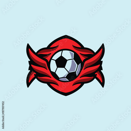 Soccer Badge Emblem Logo Vector Editable Text Effect