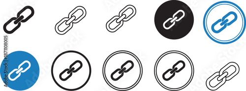Link chain vector icon. Web connection and URL symbol for interface design eps