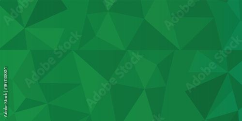 Green Geometric Low-Poly Background With Abstract Polygon Pattern For Design And Web Use
