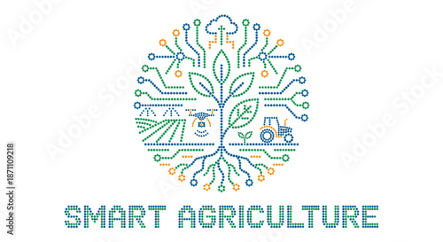 Smart agriculture concept with technology integration in farming
