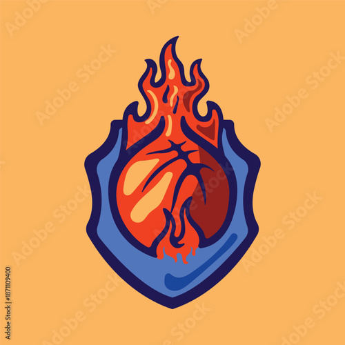 Basketball Badge Emblem Logo vector editable text Effect