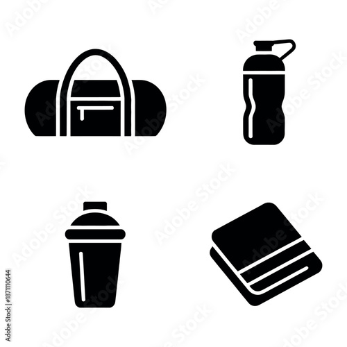 Gym essentials for a great workout session Vector