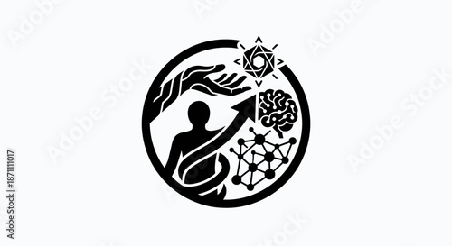 Mindful connection to innovation and technology concept