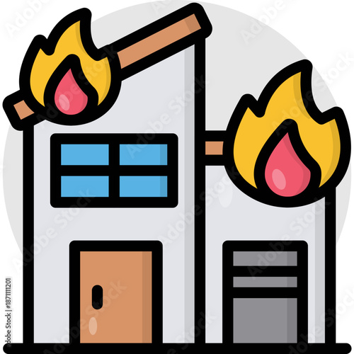 Building on Fire Icon