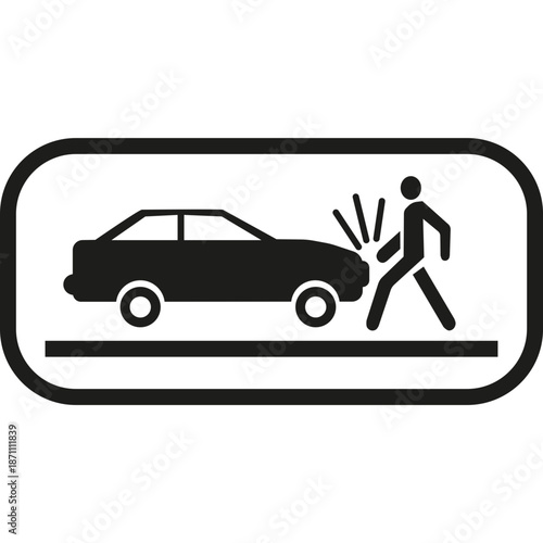 Car hitting pedestrian icon